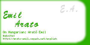 emil arato business card