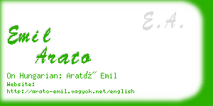 emil arato business card